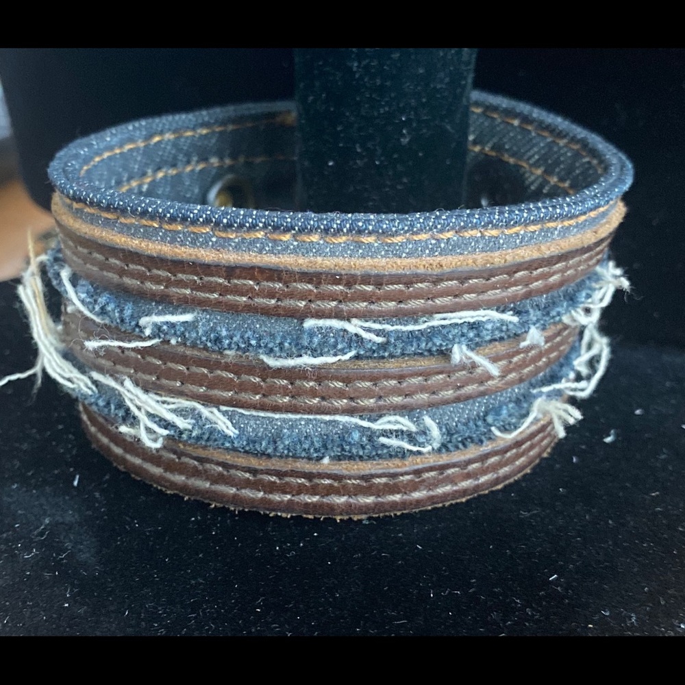 DIESEL denim & leather bracelet